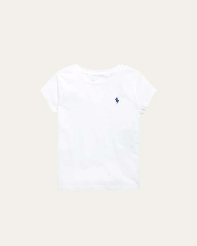 Girl's Logo Embroidered T-Shirt, Size S-XL